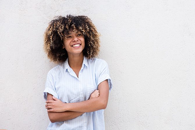 A woman feels prepared because she has created a relapse prevention plan.