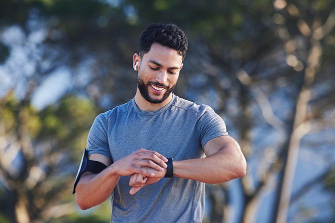 A man gets ready to exercise as a coping skill, which is an important part of life skills for addiction recovery.